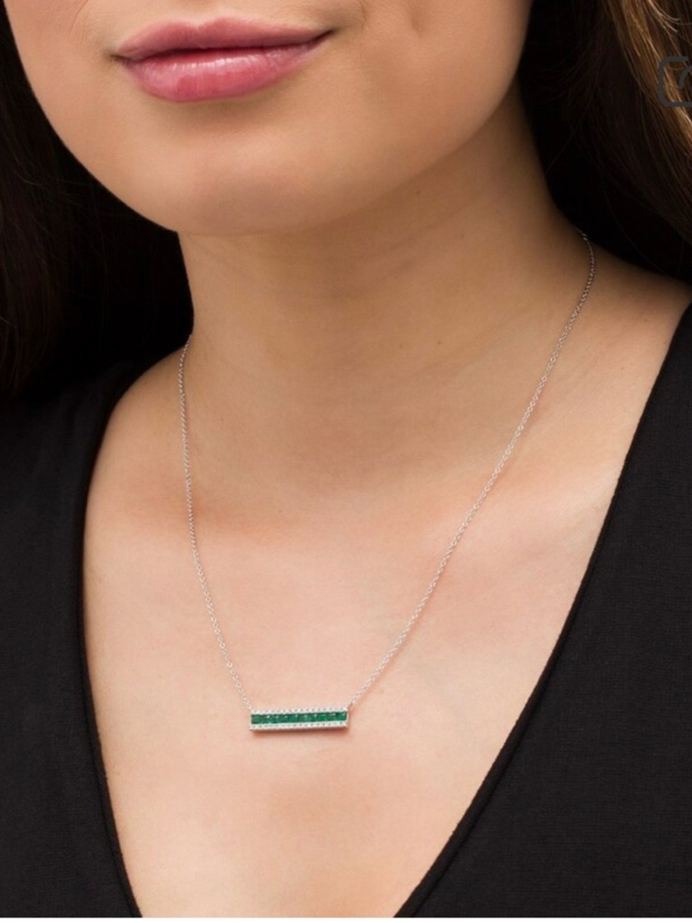 Collection Princess-Cut Emerald Necklace 💚